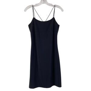 Vtg Byer Too Little‎ Black Dress Liquid Knit Strappy Sz M Club Festival Formal